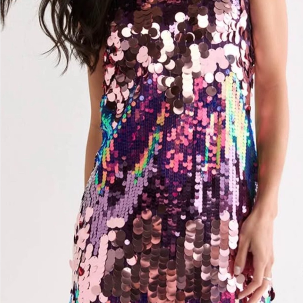 Francesca's Collections Purple Sequin Dress
